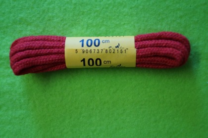Sznurowadła bawełniane okrągłe 100 cm, czerwone, op. 10 par [992]